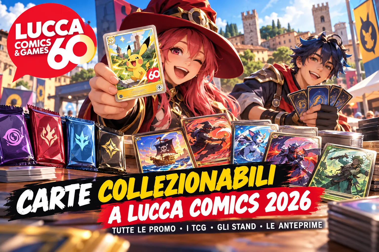Carte collezionabili a Lucca Comics 2026: tutte le promo, i TCG e le esclusive